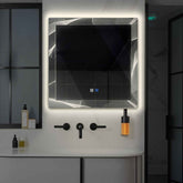 LED Spiegel Quadratisch | Touch-Schalter | Anti-Beschlag-Funktion | Neutralweißes Licht - Reyze Seria Simetria Model 2